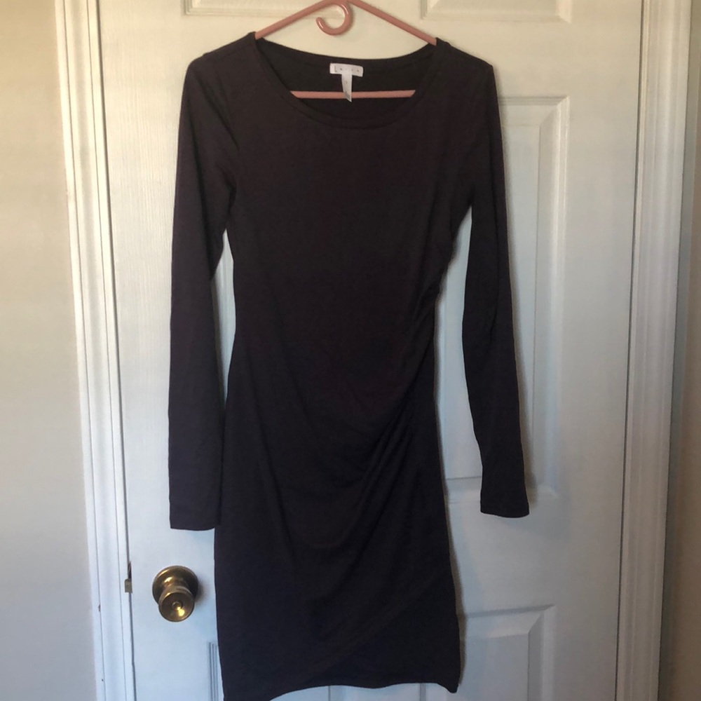 Leith Ruched Long Sleeve Dress